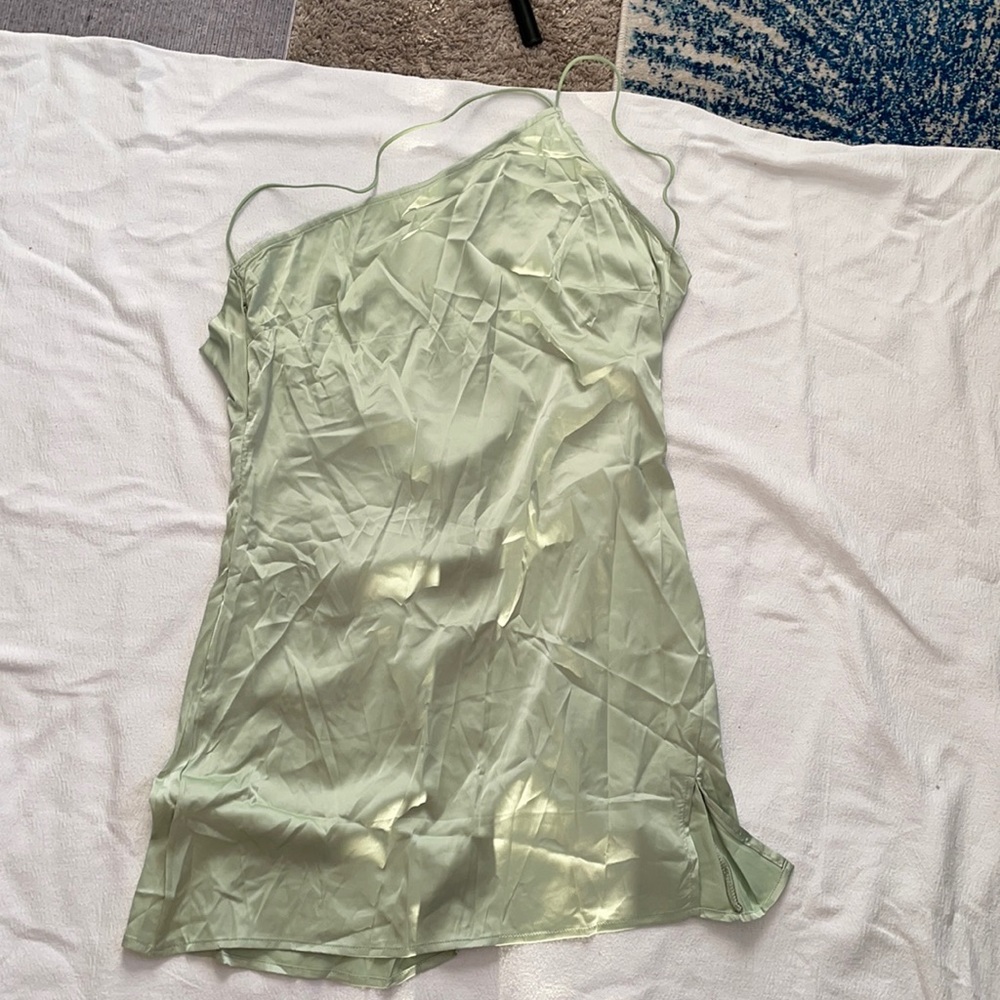 Side Slit Satin A Line Cami Dress